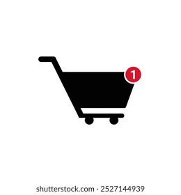 Shopping cart notification icon Vector Illustration.