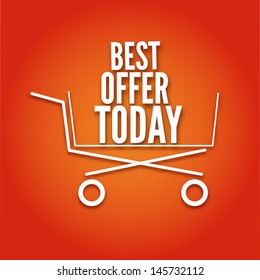Shopping cart on a bright background, the symbol, with the inscription vector illustration for your design