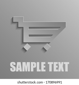 Shopping cart on a gray background