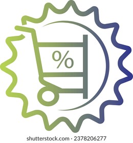 shopping cart on promotion logo icon.discount shop concept