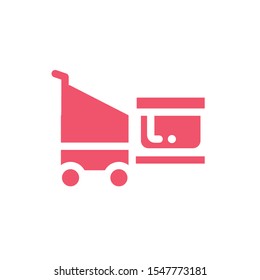shopping cart on white background vector illustration design