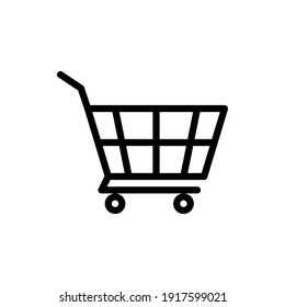 Shopping cart on white background