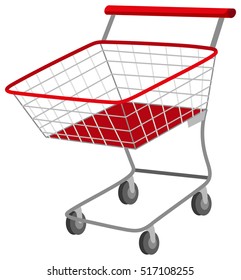 Shopping cart on white background illustration