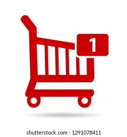 shopping cart one item, notification 