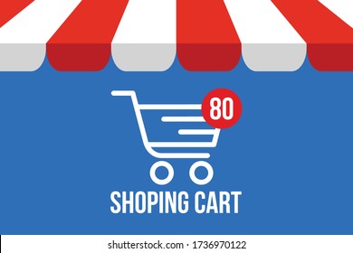 Ilustración Shopping Cart One Item Notification.vector. aislado en segundo plano.