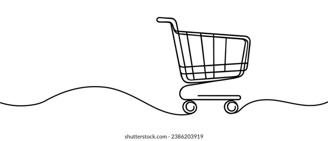 Carro de compras aislado en línea. Ilustración del vector