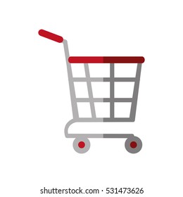 shopping cart online delivery market color shadow vector illustration eps 10
