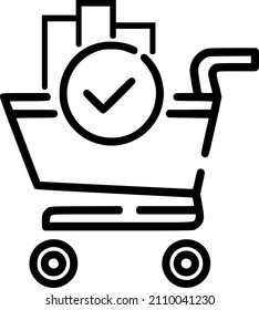 Shopping cart. Online shopping icon. E-commerce sign. Shopping vector icon