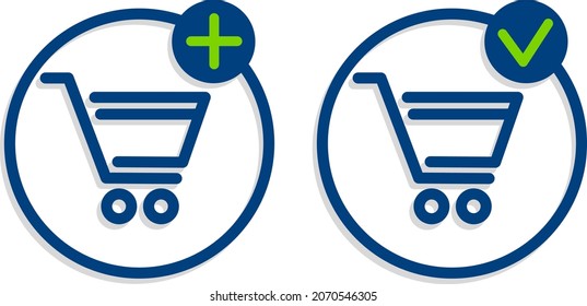 Shopping cart. Online shopping icons. Vector illustration