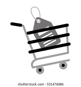 shopping cart online price tag gray color vector illustration eps 10