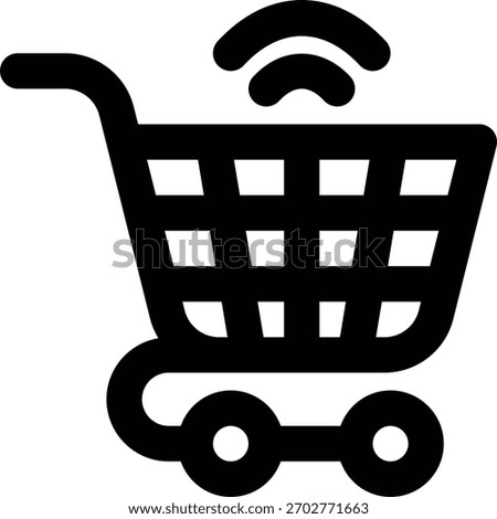 Shopping Cart, Online Shopping, Virtual Shopping Outline Icon