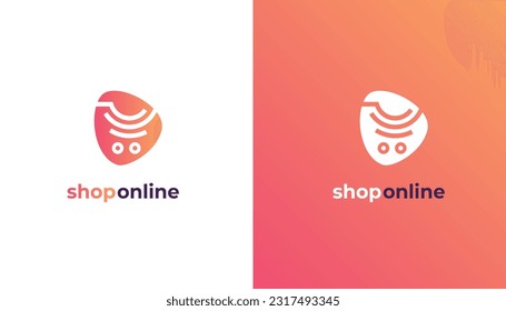 Shopping Cart orange icon logo. A professional and eye-catching logo template designed specifically for e-commerce shops.