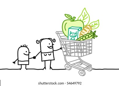shopping cart & organic food