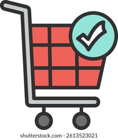 Shopping Cart Outline Filled Style Icon