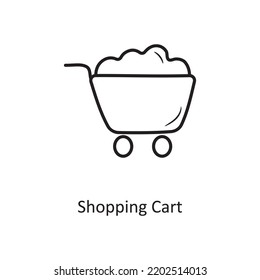 Shopping Cart Outline Icon Design illustration. Media Control Symbol on White background EPS 10 File