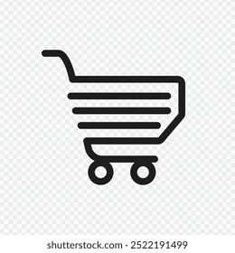 Shopping cart outline icon.black shopping trolley symbol flat design decoration