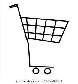 shopping cart outline simple flat illustration