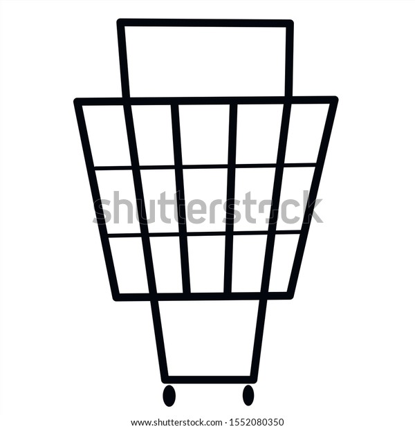 Shopping Cart Outline Simple Flat Illustration Stock Vector (Royalty