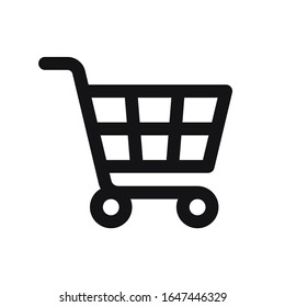 Shopping cart outline vector icon 