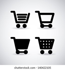 shopping cart over gray background vector illustration