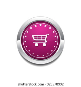 Shopping Cart Pink Vector Button Icon