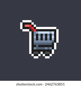 shopping cart in pixel art style