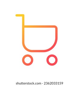 Icono de ui lineal de gradiente perfecto para píxel de carro de compras. Compra productos, servicios de tienda. Símbolo de interfaz de usuario de color de línea. Pictograma de estilo moderno. Ilustración de contorno aislado del vector
