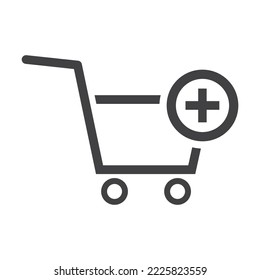 shopping cart plus icon vector illustration