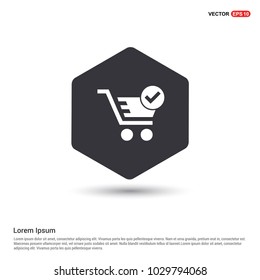 Shopping Cart and plus Sign Hexa White Background icon template