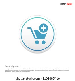 Shopping Cart and plus Sign Hexa White Background icon template