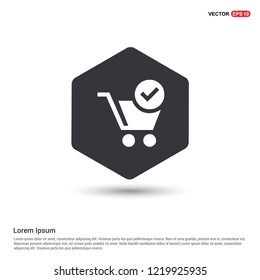 Shopping Cart and plus Sign Hexa White Background icon template - Free vector icon