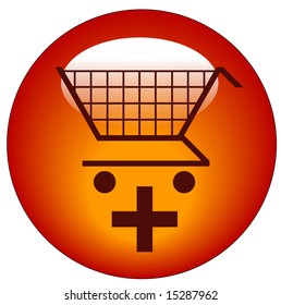 shopping cart with plus sign icon - add to shopping cart