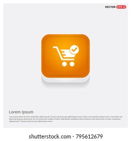 Shopping Cart and plus Sign Orange Abstract Web Button