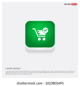 Shopping Cart and plus SignGreen Web Button