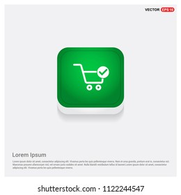 Shopping Cart and plus SignGreen Web Button - Free vector icon