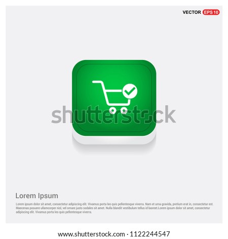 Shopping Cart and plus SignGreen Web Button - Free vector icon