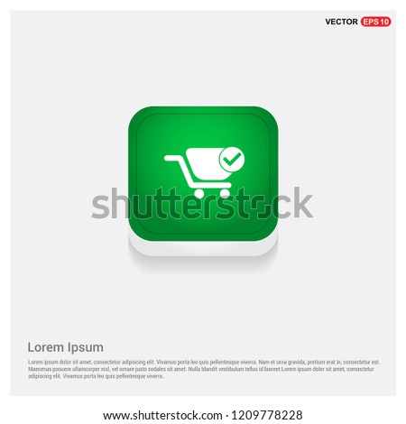 Shopping Cart and plus SignGreen Web Button - Free vector icon