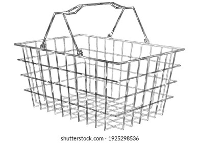 Shopping cart. Polygonal construction of concatenated lines and points.