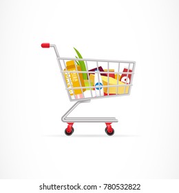 Shopping cart with products