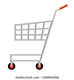 Shopping cart with products. Supermarket. Vector illustration