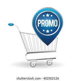 shopping cart and promo design , vector illustration