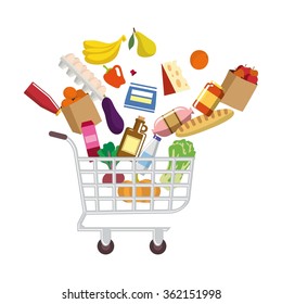shopping cart with purchases