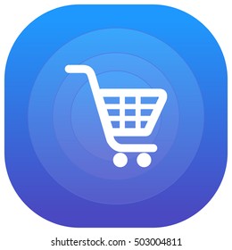 Shopping Cart Purple - blue circular UI/UX App Icon / Logo Design
