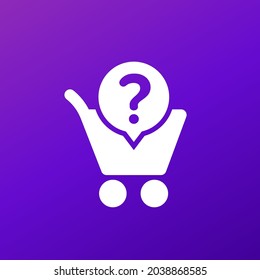 shopping cart and question mark icon