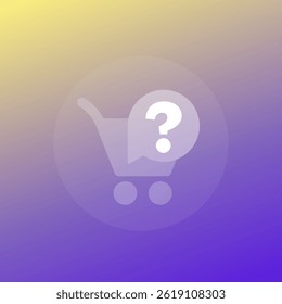 shopping cart and question mark icon, transparent design