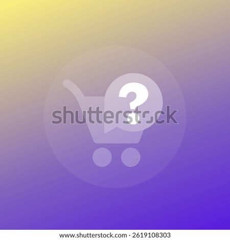 shopping cart and question mark icon, transparent design