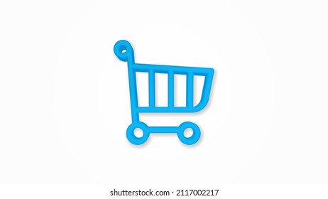 Shopping Cart realistic icon. 3d vector illustration. Isolated line color pictogram. Transparent shadows