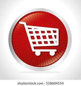 shopping cart red button design