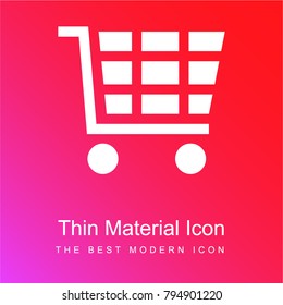Shopping cart red and pink gradient material white icon minimal design