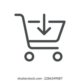Shopping cart related icon outline and linear vector.